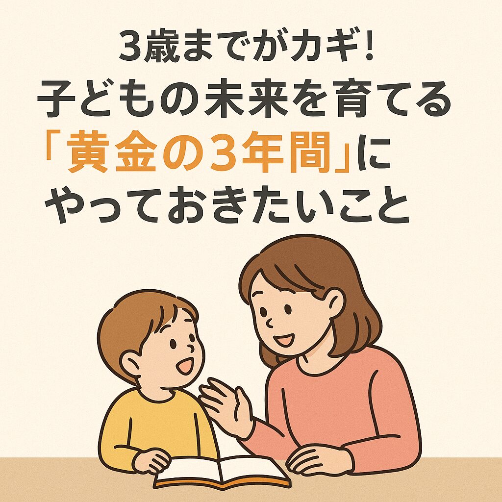 【3歳までがカギ！】子どもの未来を育てる「黄金の3年間」にやっておきたいこと